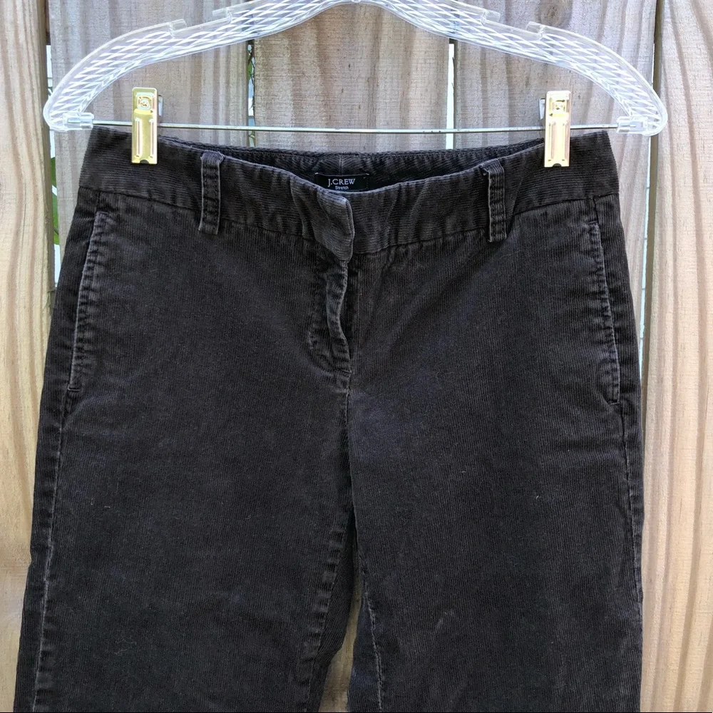 J. Crew Favorite Fit Stretch Cord Trousers Dark Brown Petite 2